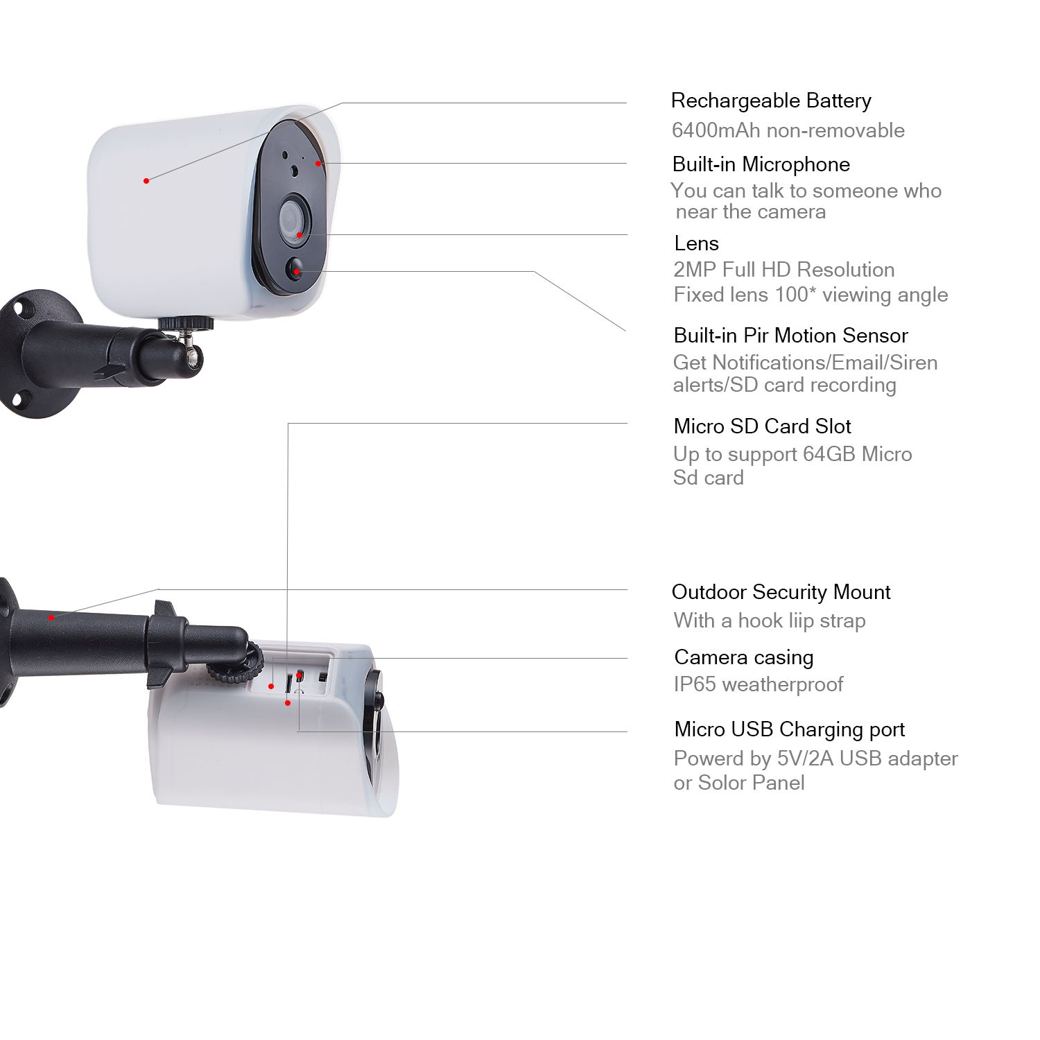 Solar Wireless IP Security Surveillance Camera Outdoor Set